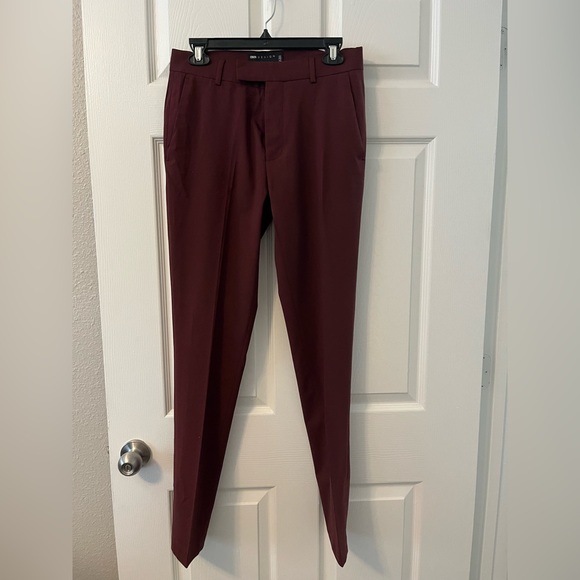 ASOS DESIGN slim suit pants in burgundy - Picture 2 of 9